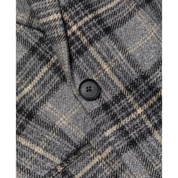 L'Agence 'Diana' Skinny Lapel Metallic Plaid Blazer, Multicolor - Picture 4 of 4